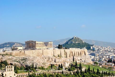 View of the Parthenon. Acropolis, Athens.