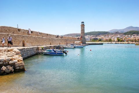 The Venetian Harbor of Rethymnon, Crete.