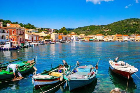 Fishing boats in Gaios harbor, Paxi.