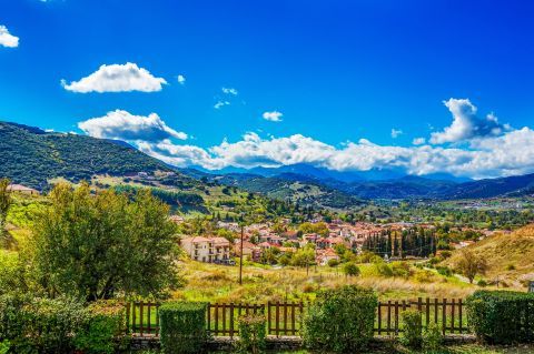 Green fields in Kalavryta.