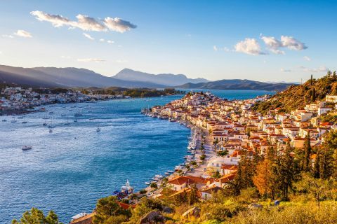 View of Poros and Galatas