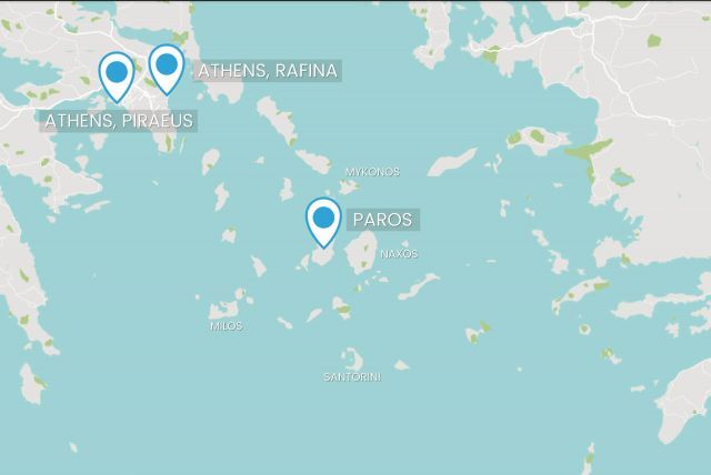 from athens to paros ferry