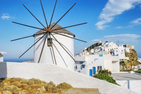 A traditional, Cycladic windmill, situated in Serifos