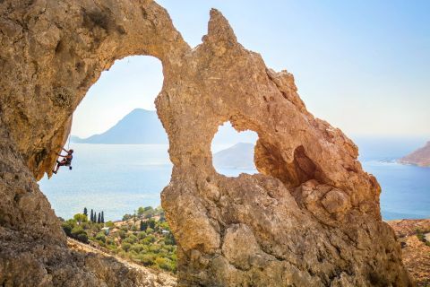 Rock climbing on Kalymnos