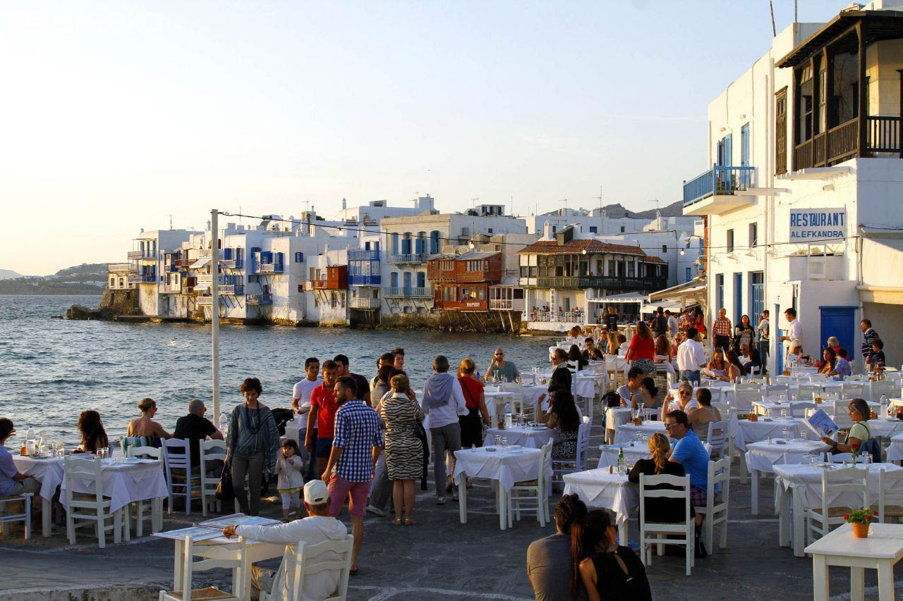Tourism in Greece: Little Venice in Mykonos