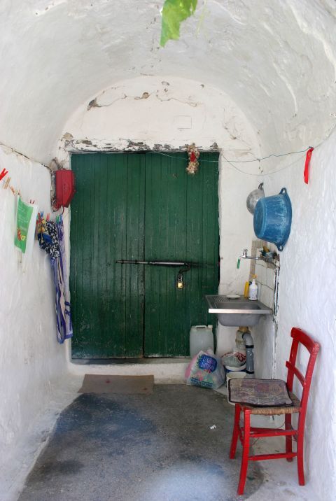 Outside a traditional house in Agios Mathaios