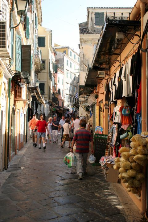 Shops in an alley of Corfu Town