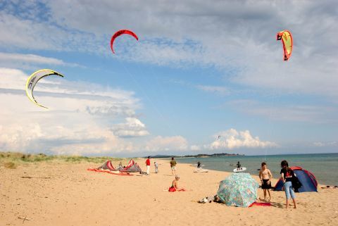 Kitesurfing at Halikounas Beach