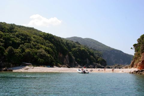 The beautiful secluded Limni Beach