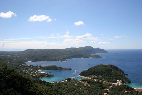 View over the lush area of Paleokastritsa