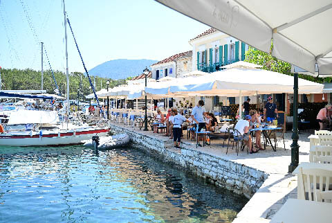 The seaside restaurants of Fiscardo village