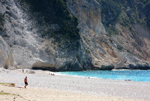 Myrtos, one of the mostt impressive beaches of Kefalonia