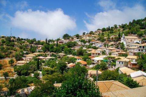 A picturesque settlement. Eksanthia village, Lefkada.