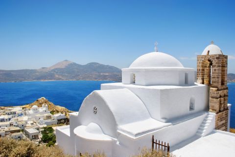 A local whitewashed church in Milos