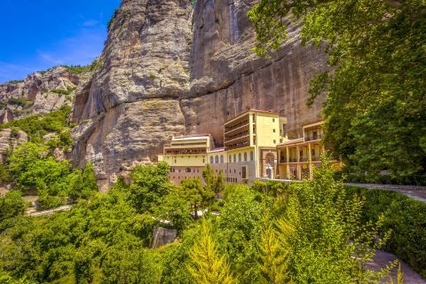 The Monastery of Mega Spileo (distant view)