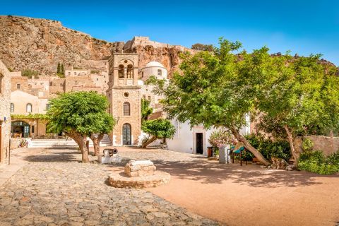 The Church of Elkomenos Christos is situated at a beautiful spot