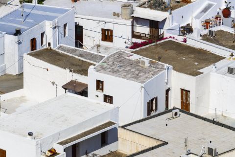 Whitewashed buildings on Skyros