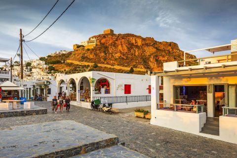 Exploring Skyros Town.