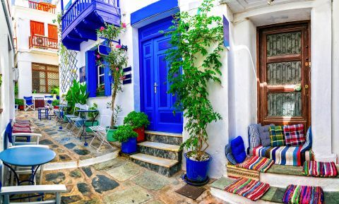 Traditional taverns. Alonissos, Sporades.