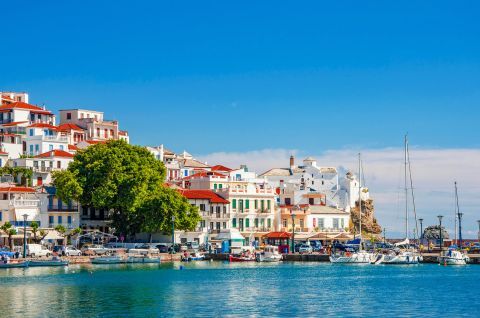 View of Skopelos port.