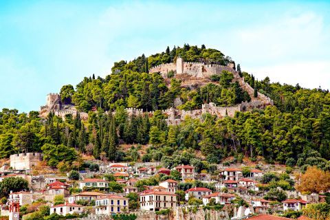 Distant view of Nafpaktos Town and the Venetian Caste