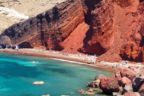 santorini greece red beach