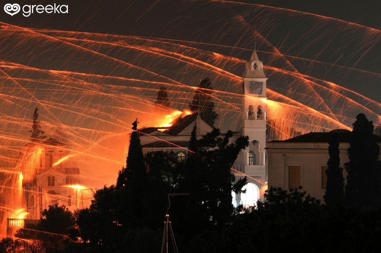 Easter Rocket War in Chios island Greeka