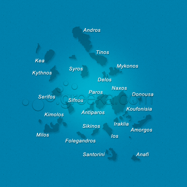 Map Of Cyclades Islands Greece Greeka Com