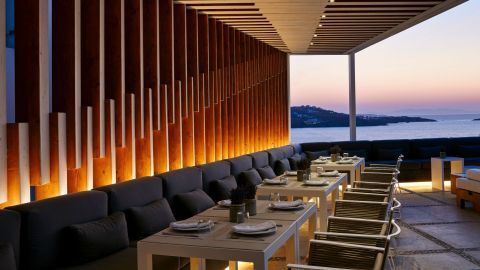 Japanese Restaurant near Mykonos old port with best sunsets in