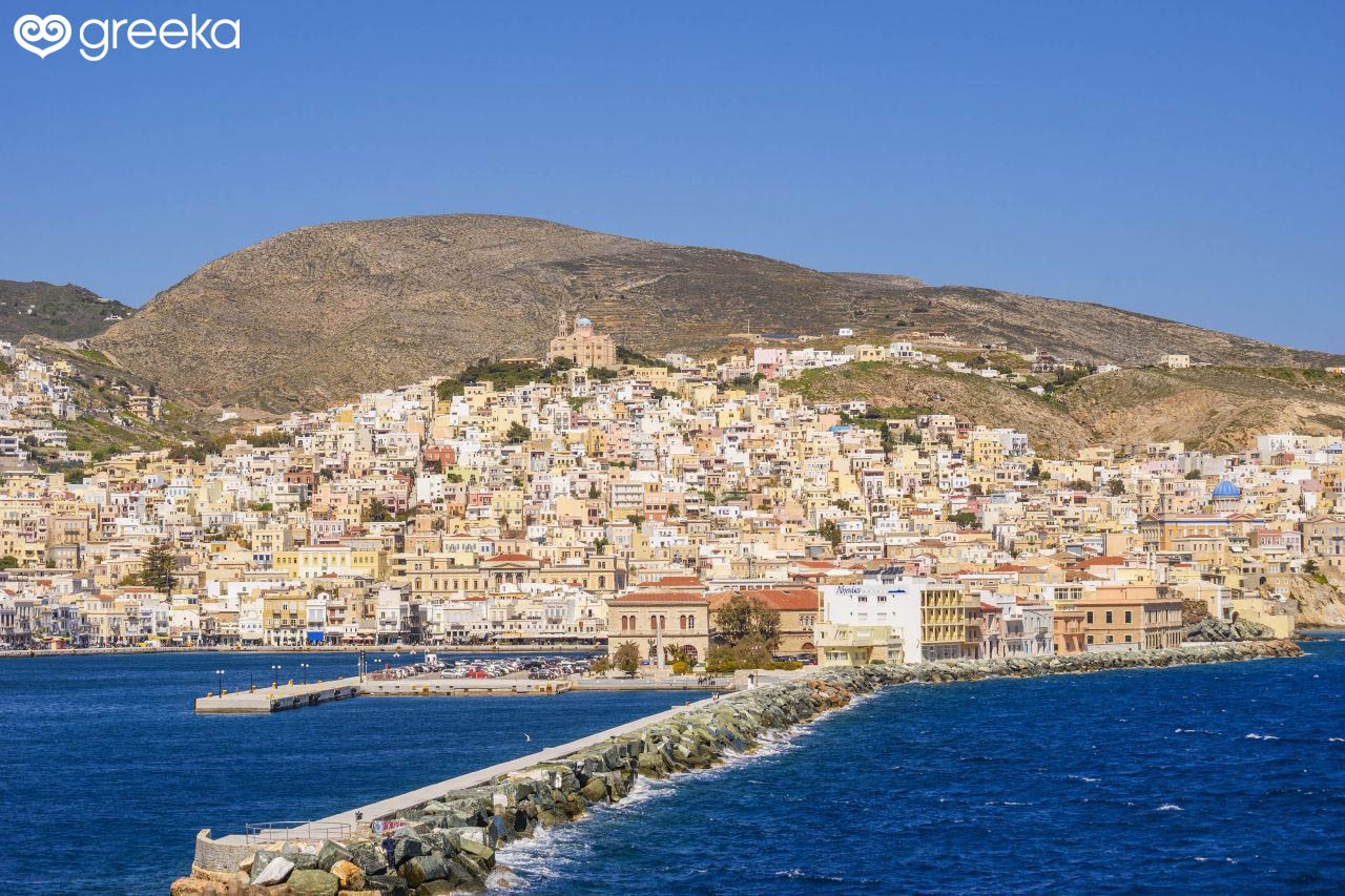 The majestic architecture of Ermoupolis and the port of Syros