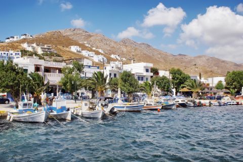 Livadi: Boats on the small harbor of Livadi village